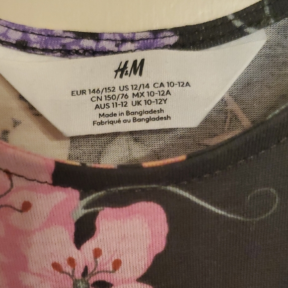 H&M Dark Gray Dress with Vibrant Floral Pattern - Picture 2 of 3